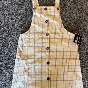 Mixed Threads beige plaid jumper dress with pockets